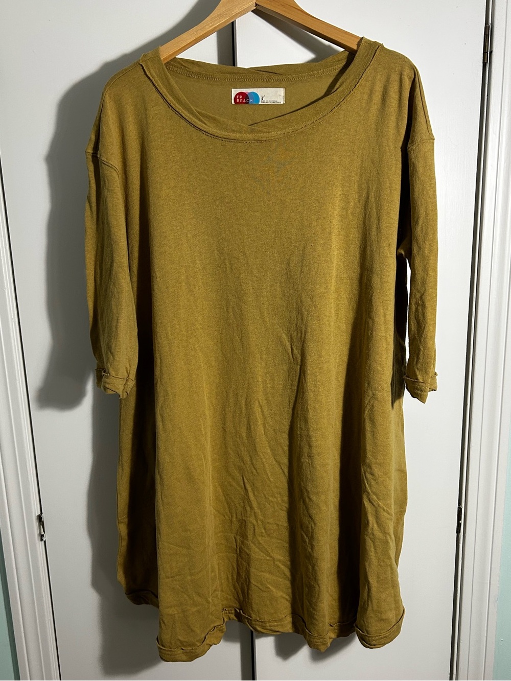 Free People Beach Dress Relaxed Oversized in Mustard